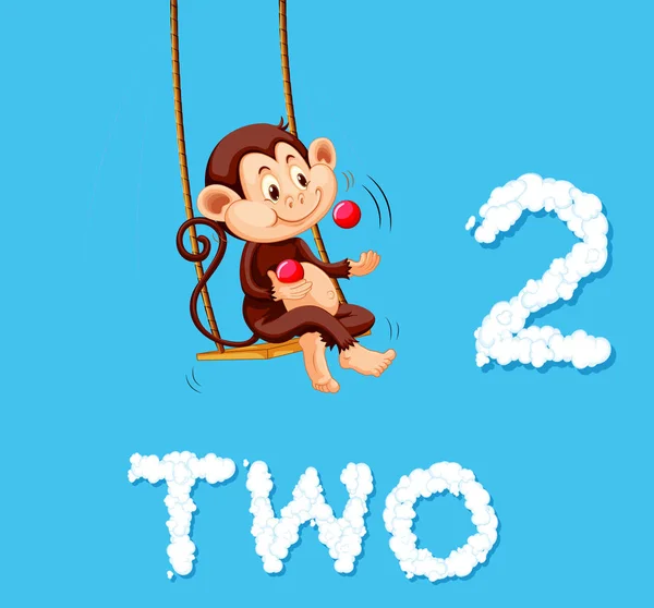 Affe Jongliert Mit Zwei Bällen — Stockvektor