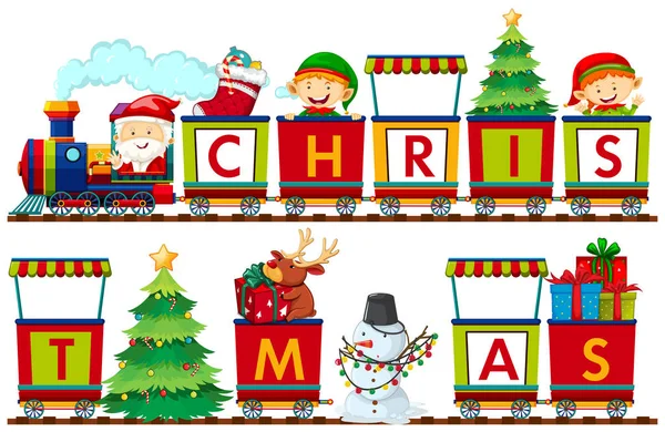 Set Christmas Elements Illustration — Stock Vector