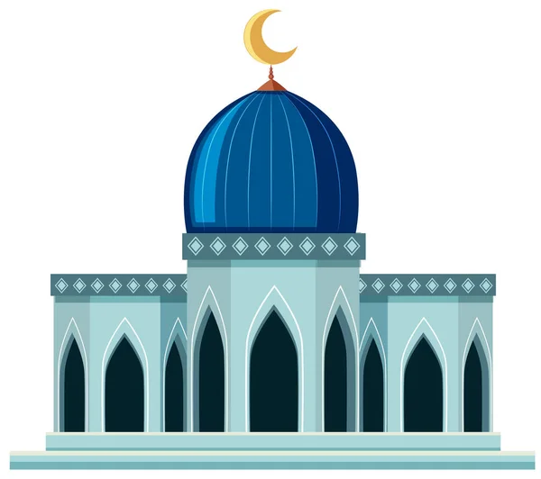 Beautiful Mosque White Background Illustration — Stock Vector