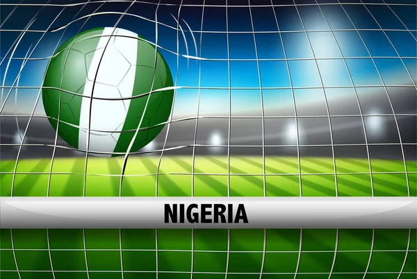 Nigeria Pelota Fútbol Ilustración Gol — Archivo Imágenes Vectoriales