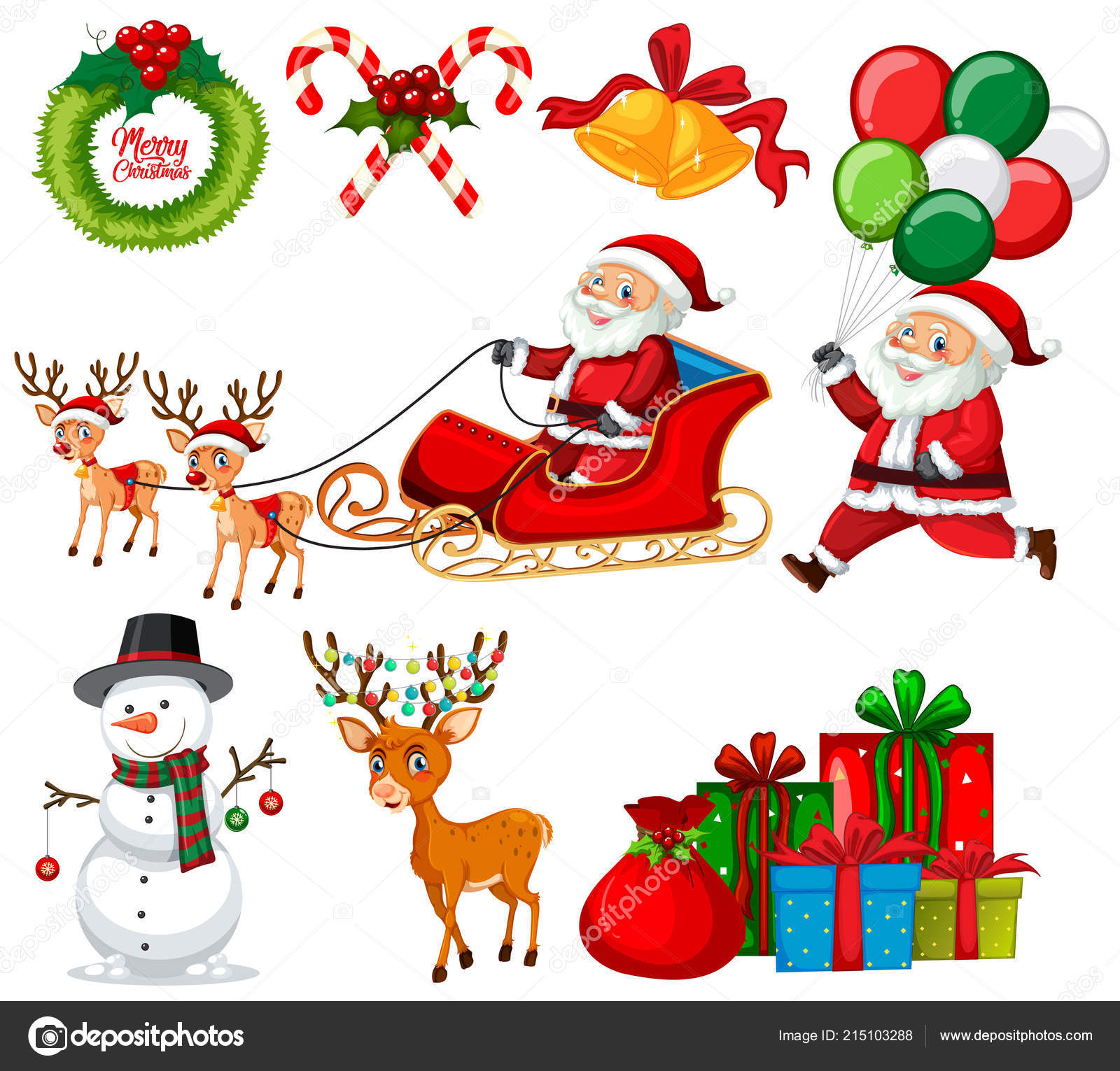 一组圣诞元素插图图库矢量图©interactimages 215103288