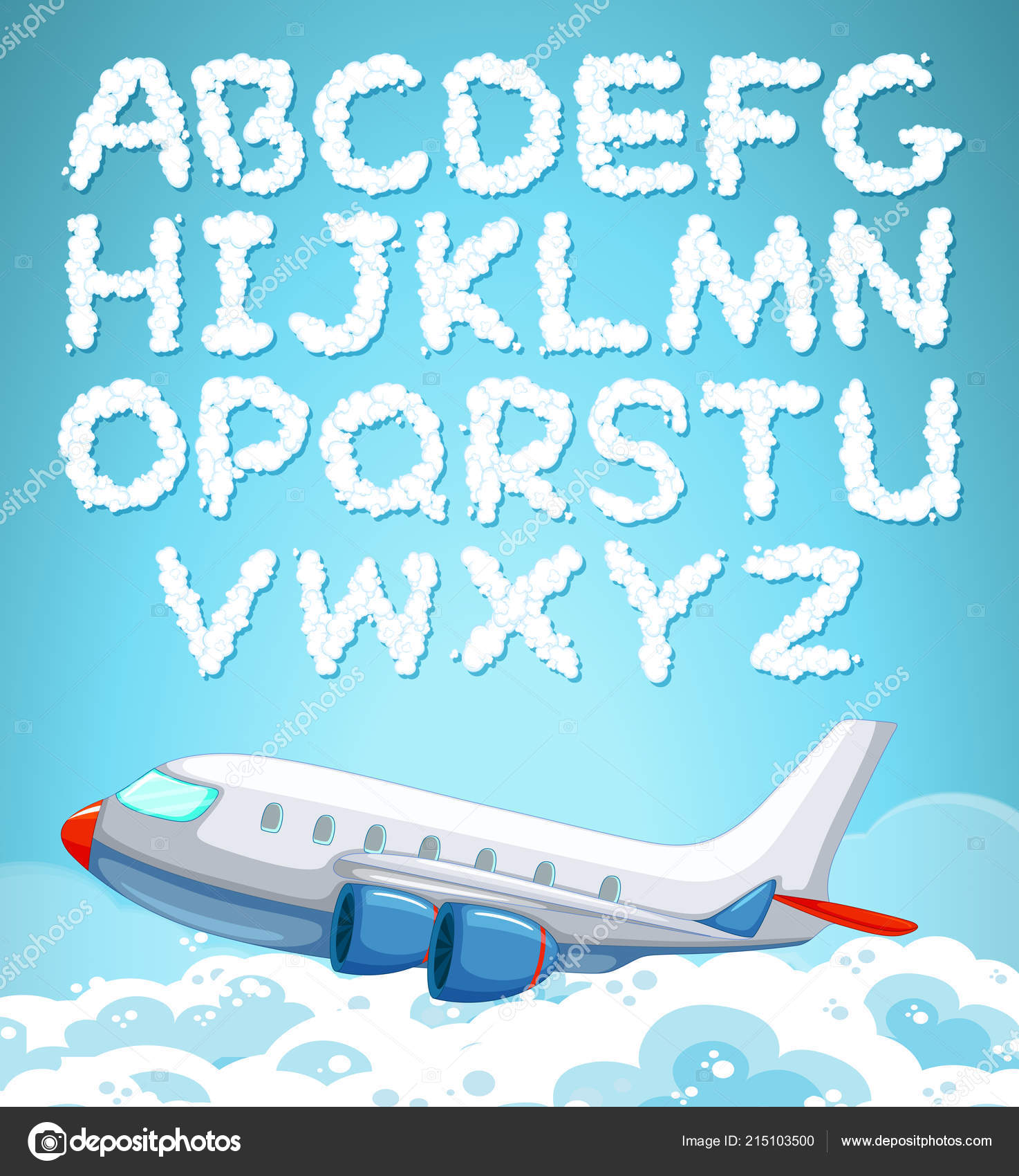 Cloud English Alphabet Font Illustration Stock Vector Image By