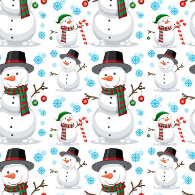 Noel kardan adam Dikişsiz desen illüstrasyon