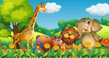 Vahşi hayvanlar orman resimde