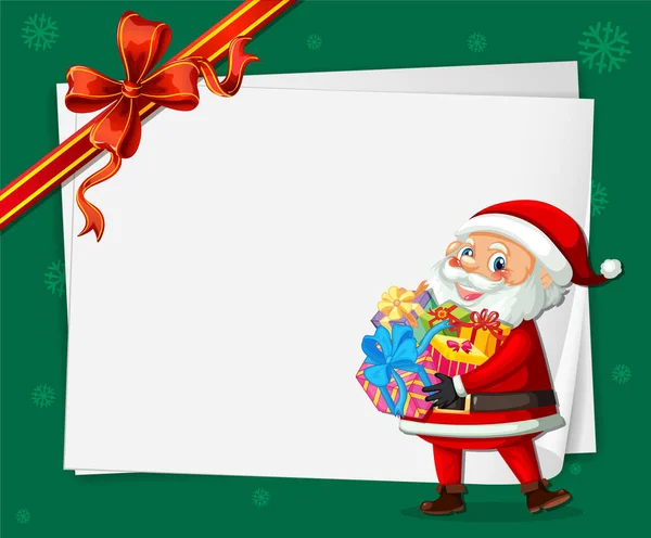 Σάντα Στην Χριστουγεννιάτικη Κάρτα Πρότυπο Εικονογράφηση — Διανυσματικό Αρχείο