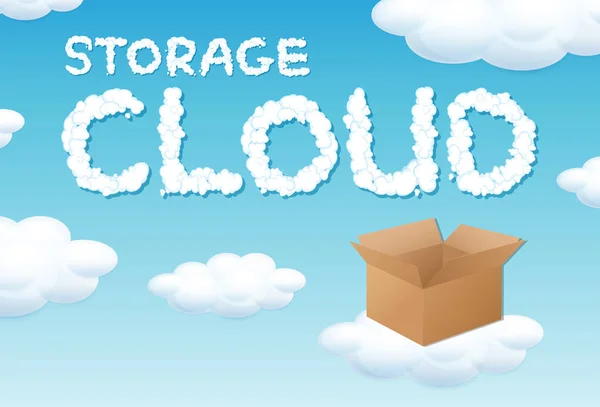 Illustration Concept Boîte Stockage Cloud — Image vectorielle