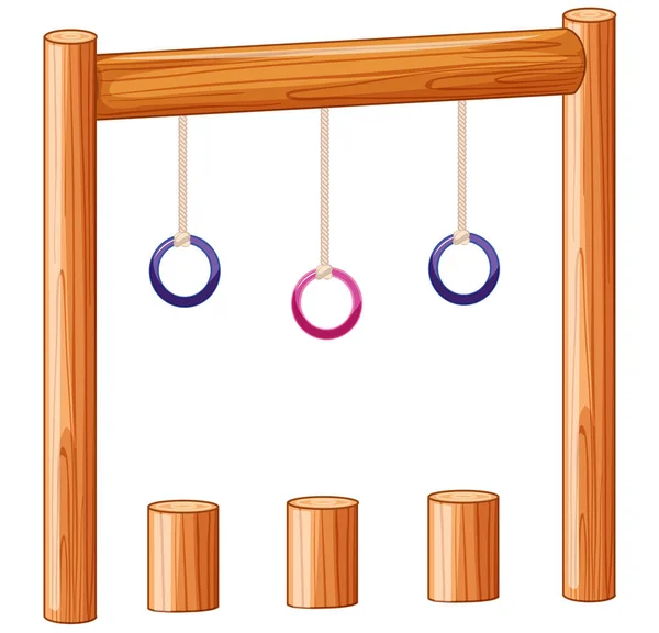 Swining Rings Playground Equipment Illustration — Stock Vector