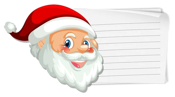 Papai Noel Ilustração Nota Branco — Vetor de Stock