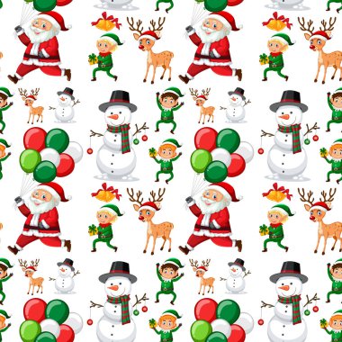 Christmas illüstrasyon seamless modeli