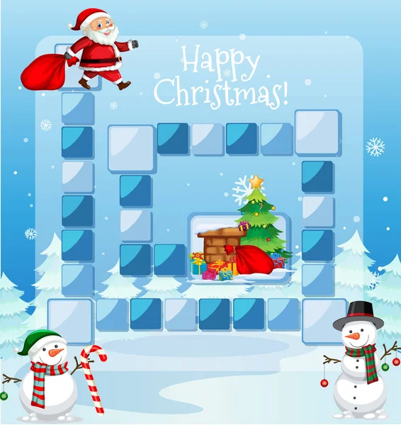 Happy Christmas Spel Sjabloon Illustratie — Stockvector