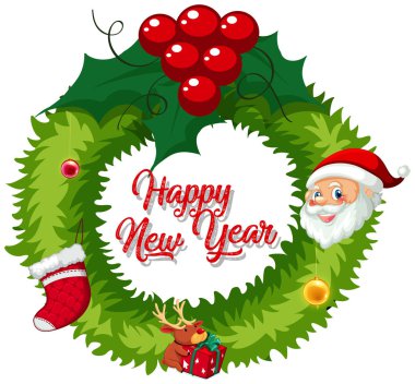 dekorasyon illüstrasyon için Noel çelenk