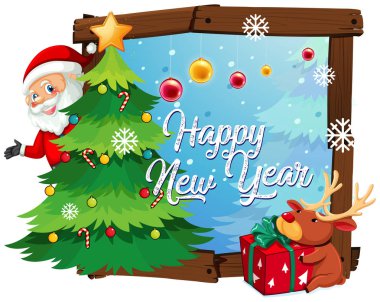 Mutlu yeni yıl şablon çizimi