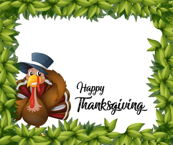 Turkey Thanksgiving Card Template Illustration — Stock Vector