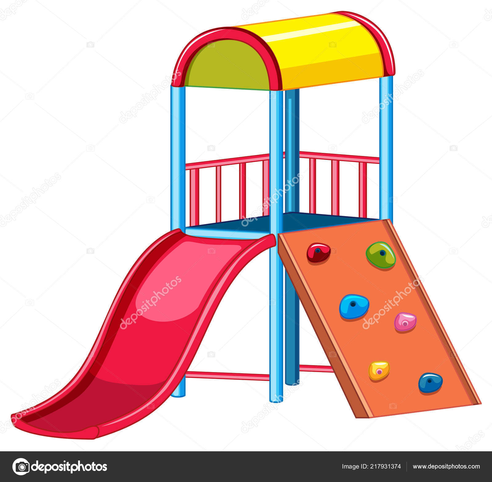 Equipo Juegos Con Ilustración Tobogán Escalador Rocas vector, gráfico