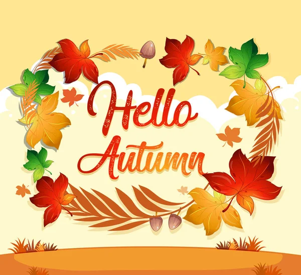 Autumn Leaf Orange Template Illustration — Stock Vector
