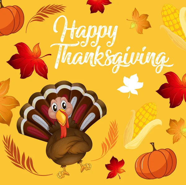 Turkey Thanksgiving Background Illustration — Stock Vector