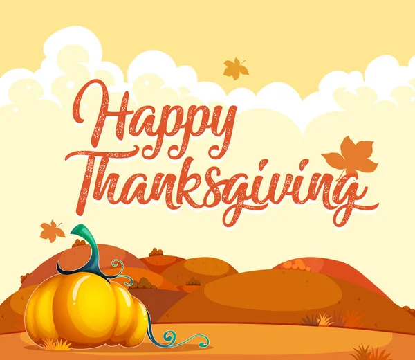 Happy Thanksgiving Pumpkin Card Illustration — Stock Vector