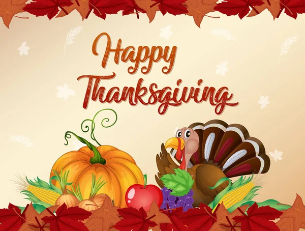 Happy Thanksgiving Card Template Ilustração — Vetor de Stock
