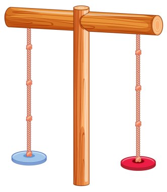 Oyun alanı ekipmanı üzerinde beyaz arka plan illüstrasyon