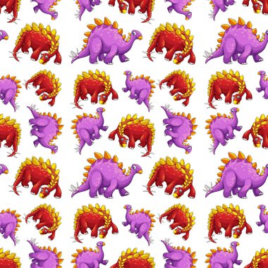 Dinozor Dikişsiz desen illüstrasyon üzerinde
