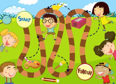 Yolu oyununu şablon çizimi