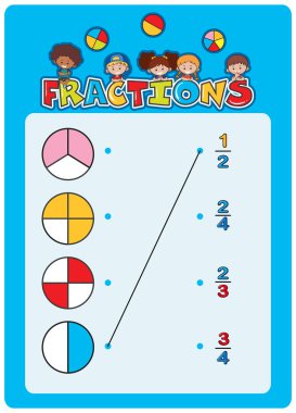 Matematik eşleşen çalışma sayfası şablon çizimi