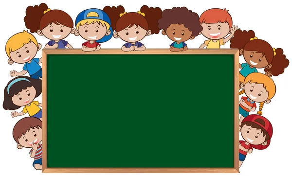 Children Next Chalkboard Template Illustration — Stock Vector