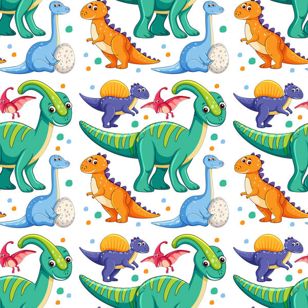 A dinosaur seamless pattern illustration