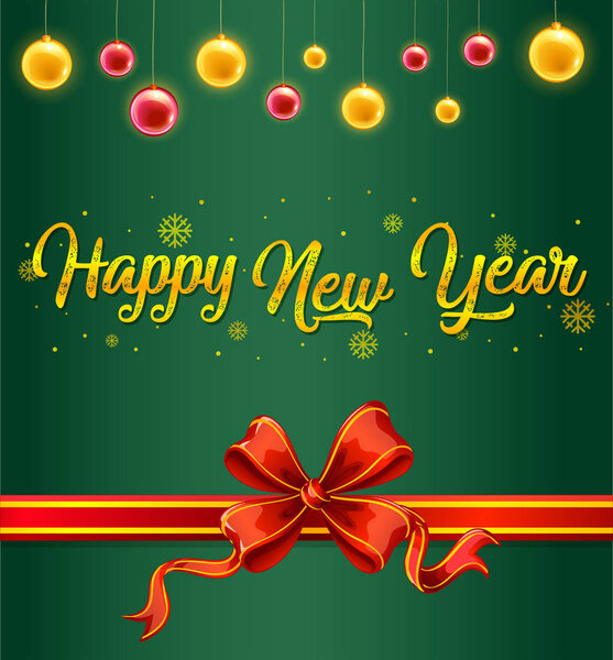 Зеленый шаблон новогодней открытки
