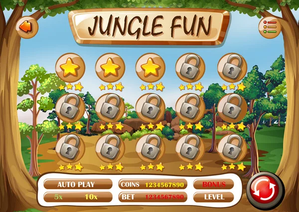 Een Jungle Fun Sjabloon Illustratie — Stockvector