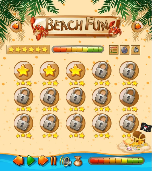 Beach Fun Game Template Illustration — Stock Vector