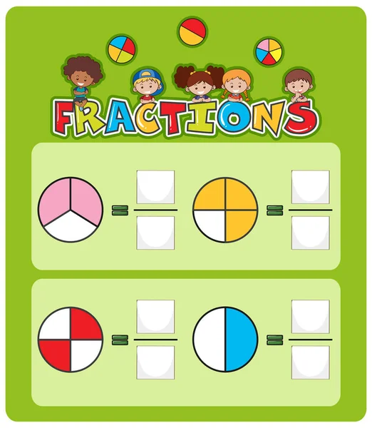 Matemáticas Coincidencia Plantilla Ilustración Hoja Trabajo — Archivo Imágenes Vectoriales