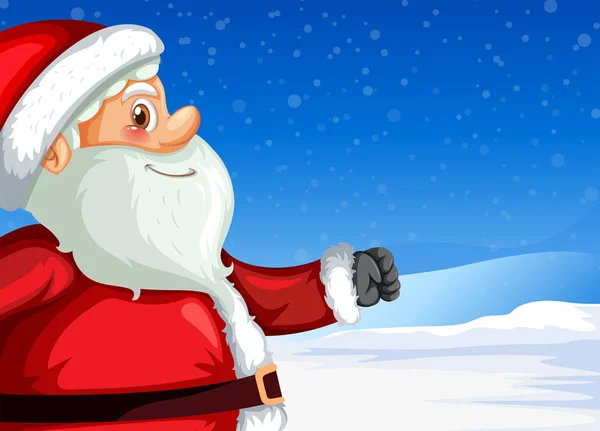 Santa Claude Dans Illustration Fond Hiver — Image vectorielle