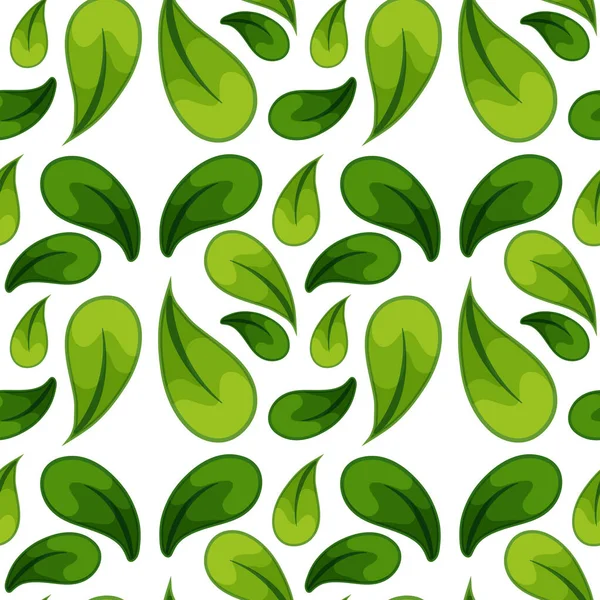 Ilustracja Bezszwowe Tło Zielony Liść — Wektor stockowy