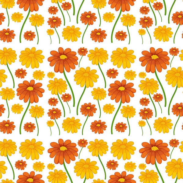 デイジーの花のシームレスなパターン図 — ストックベクタ