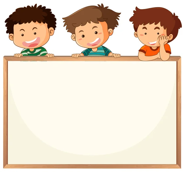 Kinder Auf Whiteboard Vorlage Illustration — Stockvektor