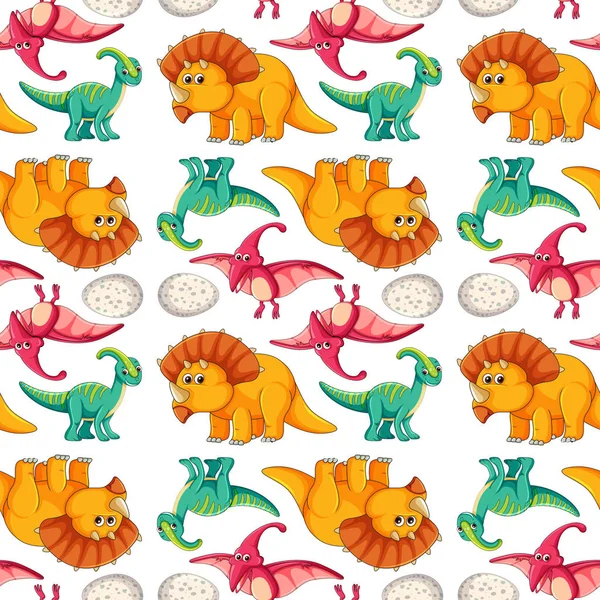 シームレス パターン図の恐竜 — ストックベクタ