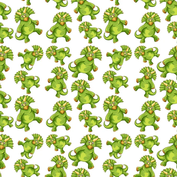 Green Dinosaur Seamless Pattern Illustration — Stock Vector