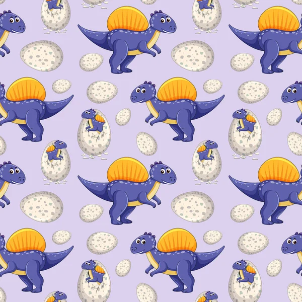 Dinosaur Seamless Pattern Illustration — Stock Vector