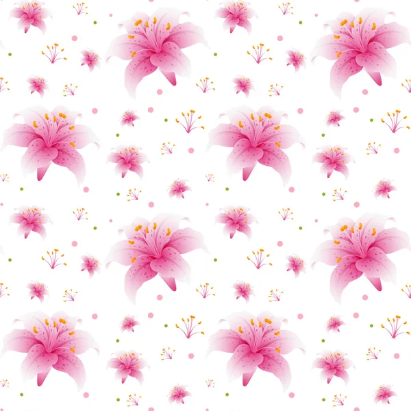 Obrázek Tapety Bezešvá Růžová Lilie — Stockový vektor