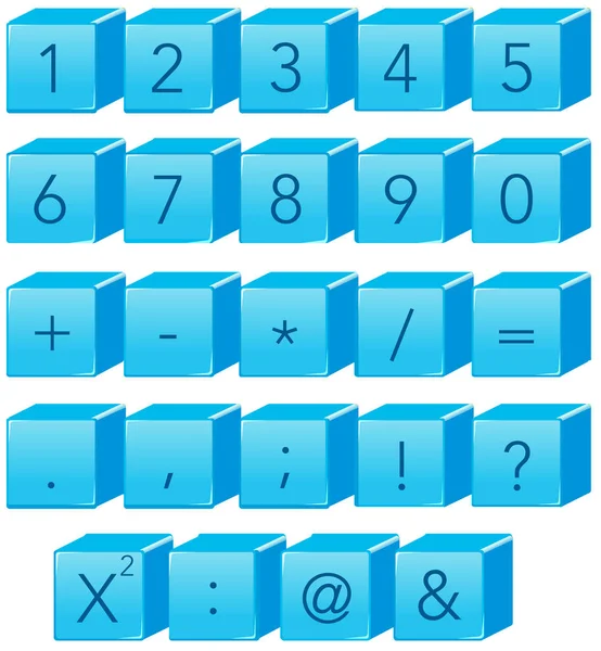 Modré Číslo Matematický Symbol Obrázku — Stockový vektor