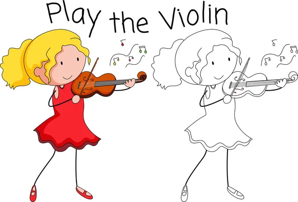 Illustration Graphique Violoniste — Image vectorielle