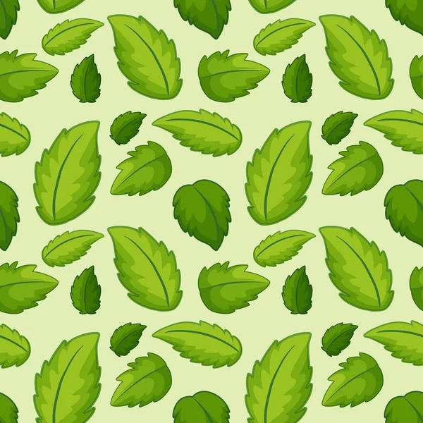 Green Leaf Seamless Pattern Illustration — Stock Vector