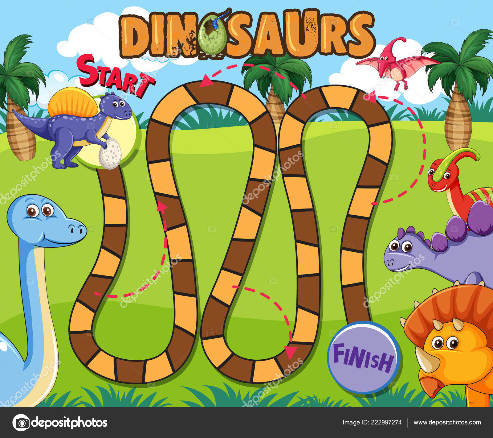 Dinosaur Game Board Map Stock Illustrations – 15 Dinosaur Game Board Map  Stock Illustrations, Vectors & Clipart - Dreamstime