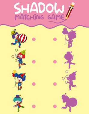 Sirk gölge oyun şablonu illüstrasyon eşleştirme