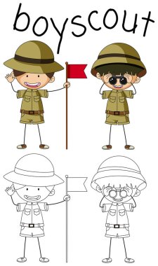 Grafik boyscout şekil doodle