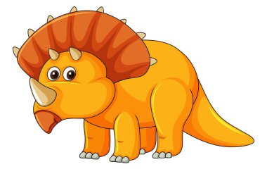 Bir triceratops üzerinde beyaz arka plan illüstrasyon