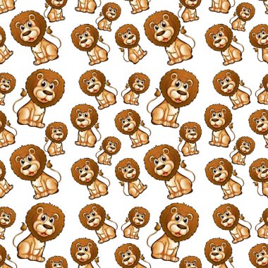 Aslan üzerinde sorunsuz arka plan illüstrasyon