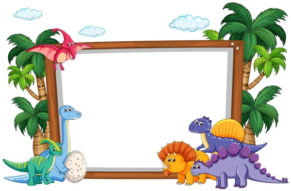 Dinosaure Sur Illustration Modèle Vierge — Image vectorielle