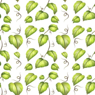 Yeşil yaprak Dikişsiz desen illüstrasyon